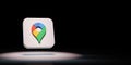 Google Maps App Icon Spotlighted on Black Background