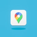 Google Maps App Logo on Flat Blue Background