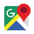 Google Maps icon set, Map pin markers, Location icon symbol, Global Positioning system sign
