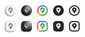 Google Maps Modern 3D And Flat Icons Set Vector