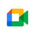 Google meet logo editorial illustrative on white background