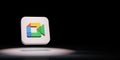 Google Meet Logo Spotlighted on Black Background