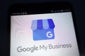 Google My Business logo on smartphone