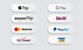 Google pay, App store app pay, - popular realistic payment logotype. Payment icon set. Editorial vector illustration.