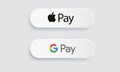 Google pay, App store app pay, - popular realistic payment logotype. Payment icon set. Editorial vector illustration.