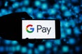 Google Pay G Pay editorial. Illustrative photo for news about Google Pay G Pay - a digital wallet platform and online payment