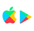 Google play app store icons. Download from google pay. Royalty Free Stock Photo