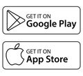 Google play app store outline icons. Download from google pay.