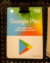 A $50 Google Play Gift Card Royalty Free Stock Photo