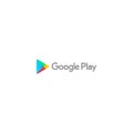 Google play logo editorial illustrative on white background