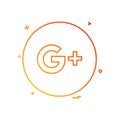 Google plus icon design vector Royalty Free Stock Photo