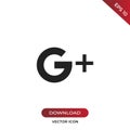 Google plus icon vector. Simple Google plus sign in modern design style for web site and mobile app. EPS10