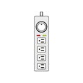 google power strip smart cartoon vector illustration