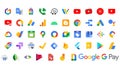 Google products applications logo on a white background. Google icons collections.