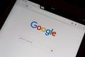 Google search in google chrome frontpage on an iPad Air Royalty Free Stock Photo