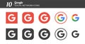 Google social media set of icons. Editorial vector. Vinnitsa, Ukraine - November 29, 2019