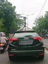 Google Street View vehicle used for mapping streets throughout the world drives through street Royalty Free Stock Photo