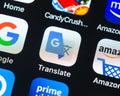 Google Translate app icon on Apple iPhone screen Royalty Free Stock Photo