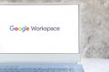 Google workspace logo on computer screen Royalty Free Stock Photo
