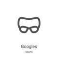 googles icon vector from sports collection. Thin line googles outline icon vector illustration. Linear symbol for use on web and