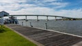 The goolwa wharf and the bridge to hindmarsh island located on the fleurieu peninsula south australia on 9th june 2020 Royalty Free Stock Photo