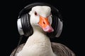A goose as a Discjockey created with generative AI technology Royalty Free Stock Photo