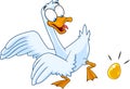 Goose Cartoon Character With Golden Egg Royalty Free Stock Photo