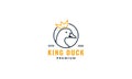 Goose or duck line crown logo design