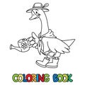 Goose gardener ABC coloring book. Alphabet G Royalty Free Stock Photo