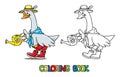 Goose gardener ABC coloring book. Alphabet G Royalty Free Stock Photo