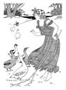 The goose girl, vintage illustration