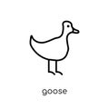 Goose icon. Trendy modern flat linear vector Goose icon on white Royalty Free Stock Photo