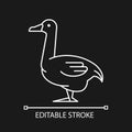 Goose linear icon for dark theme Royalty Free Stock Photo