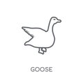 Goose linear icon. Modern outline Goose logo concept on white ba Royalty Free Stock Photo