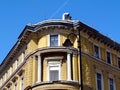 Goose neck vent pipe on roof top of classical old building Royalty Free Stock Photo