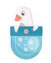 Goose in pocket Royalty Free Stock Photo