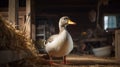 Goose Portrait: Softly Lit Barn Scene With Photo-realistic 8k Detail