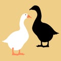 Goose vector illustration style Flat black Royalty Free Stock Photo