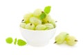 Gooseberries in white bowl Royalty Free Stock Photo