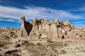 Toadstool Mushroom Hoodoos on the Trail in Gooseberry Badlands Recreation Area in Wyoming in the Fall. Royalty Free Stock Photo