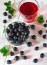 Gooseberry berries and gooseberry drink Royalty Free Stock Photo