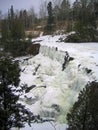 Gooseberry Falls State Park, Lower Falls from Eastern Side in Winter, Lake Superior, Midwest, Minnesota, USA