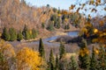 The Gooseberry River, a stream in Lake County Minnesota in the fall, leads into Gooseberry Falls waterfall State Park Royalty Free Stock Photo