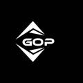GOP abstract technology logo design on Black background. GOP creative initials letter logo concept