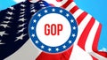 Gop election on a USA background, 3D rendering. United States of America flag waving in the wind. Voting, Freedom Democracy, gop Royalty Free Stock Photo