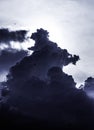 Dramatic strom clouds on sky , large black cloud bad atmospheric