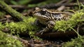 Gopher Frog Seeking Shelter Under a Fallen Log
