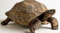 Gopher Tortoise is moving forward displaying its distinctive rough shell and limbs. The soft lighting enhances the Royalty Free Stock Photo