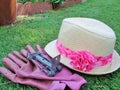 Gopher Trap with Lady's Garden Hat Royalty Free Stock Photo