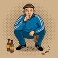 Gopnik hooligan man pop art vector illustration